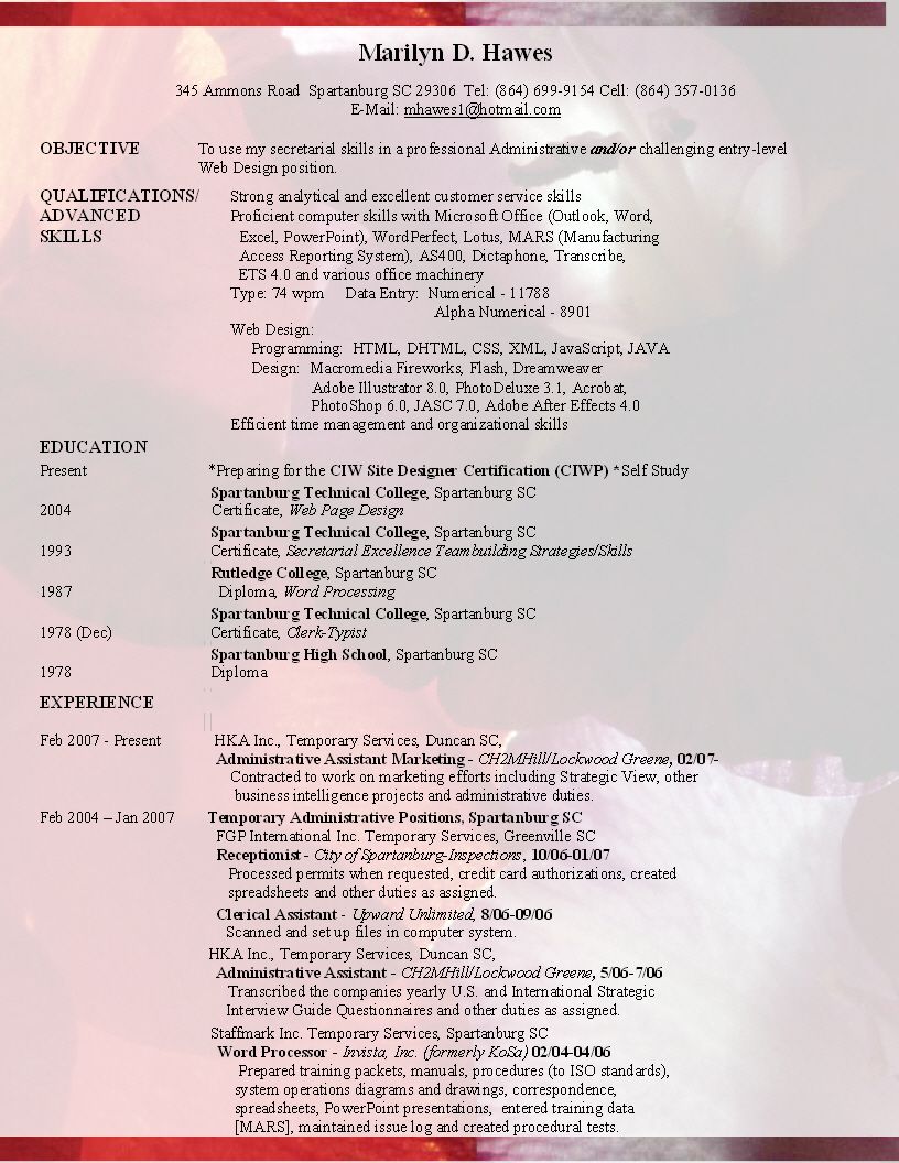 Marilyn Resume