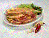Tasty turkey club sandwich
